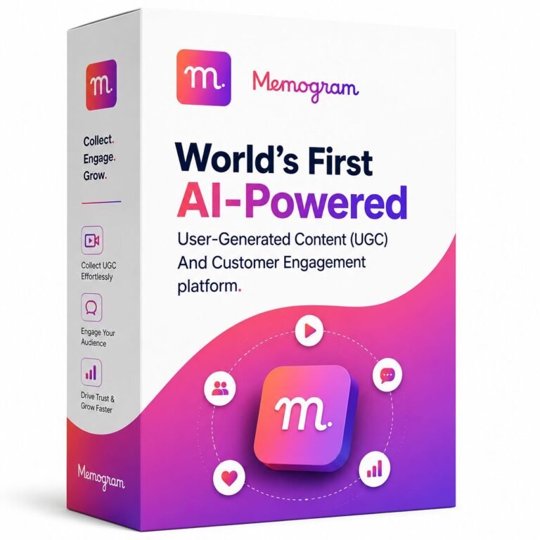 Memogram review 2026 — QR-powered UGC and customer engagement platform dashboard on desktop and mobile